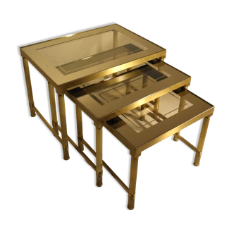 Brass and glass nesting tables