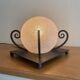 Lampe fer forgé art déco verre craquelé