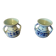 Pair of Antique DELFT White Porcelain Vases with Blue Decor Vintage
