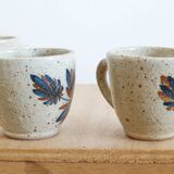 Set of 6 signed pyrite stoneware cups