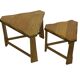 Vintage Scandinavian side tables made of solid wood circa 1970s