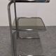 Chrome and smoked glass side table or end table, France circa 1970.