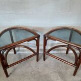 Pair of bamboo bedside tables