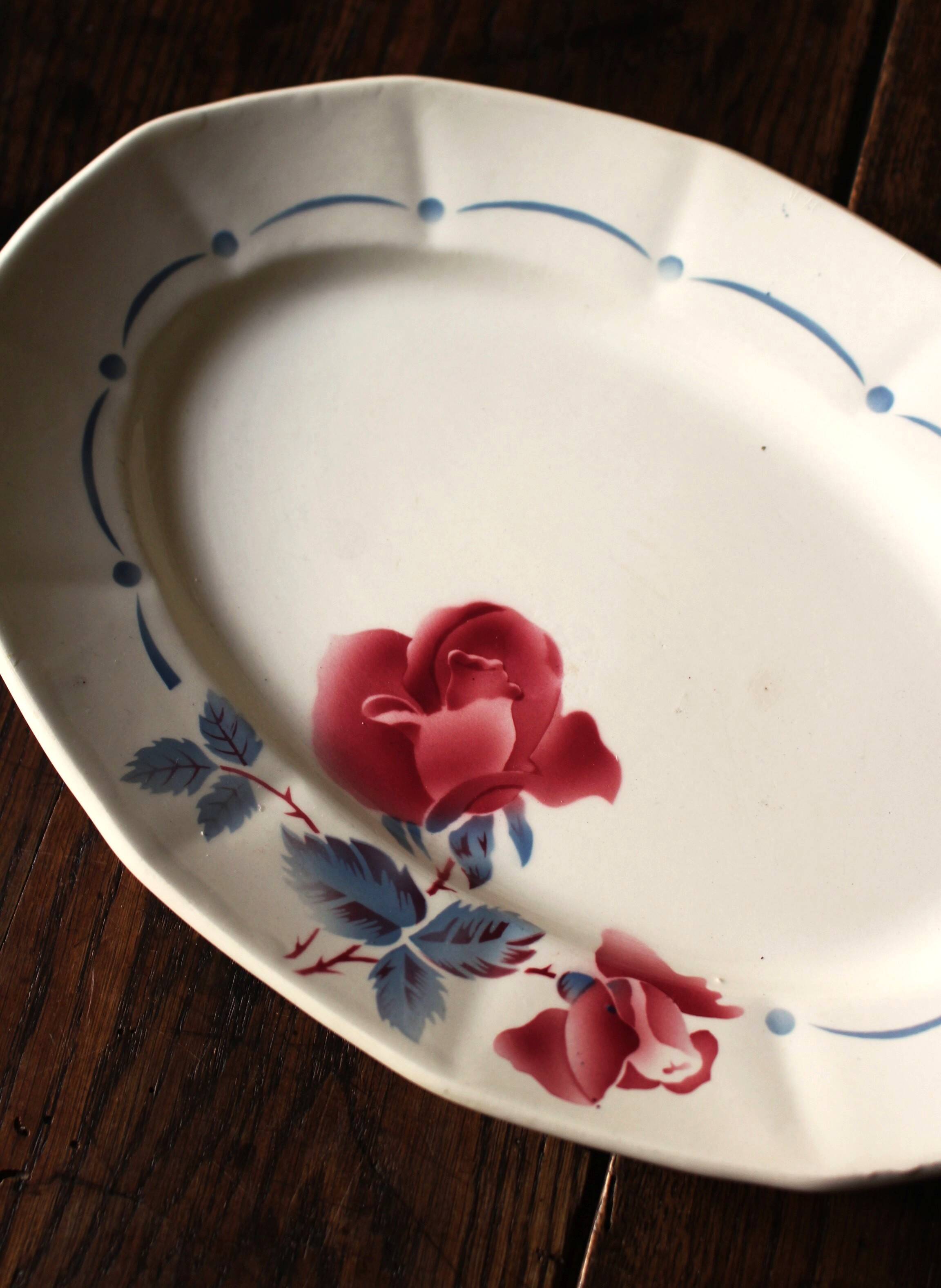 Oval Plate Boulogne Digoin Sarreguemines Art Deco