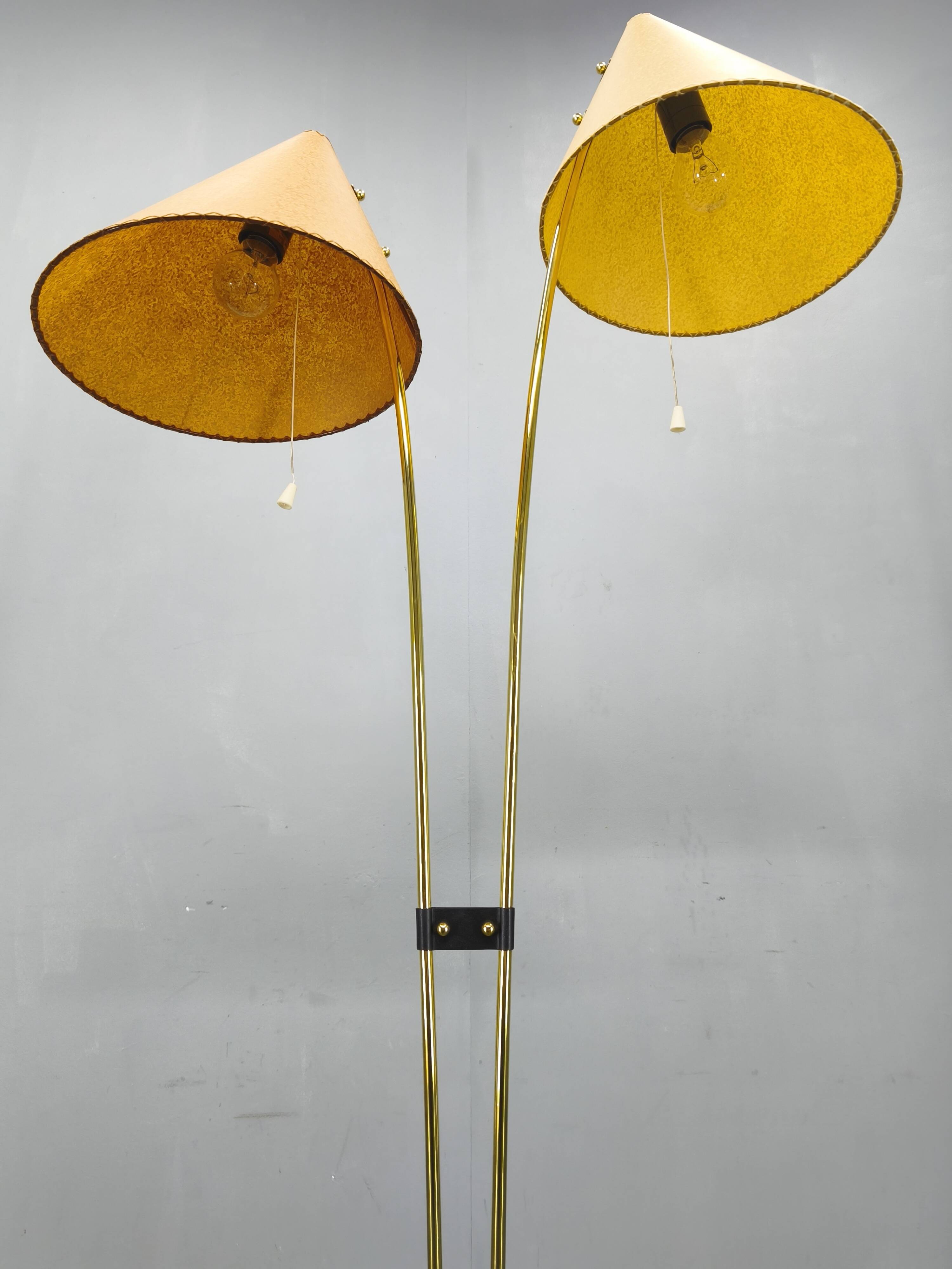 Mid Century Japanese Style Brass Floor Lamp, 1960s