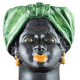 Medium-green woman head vase