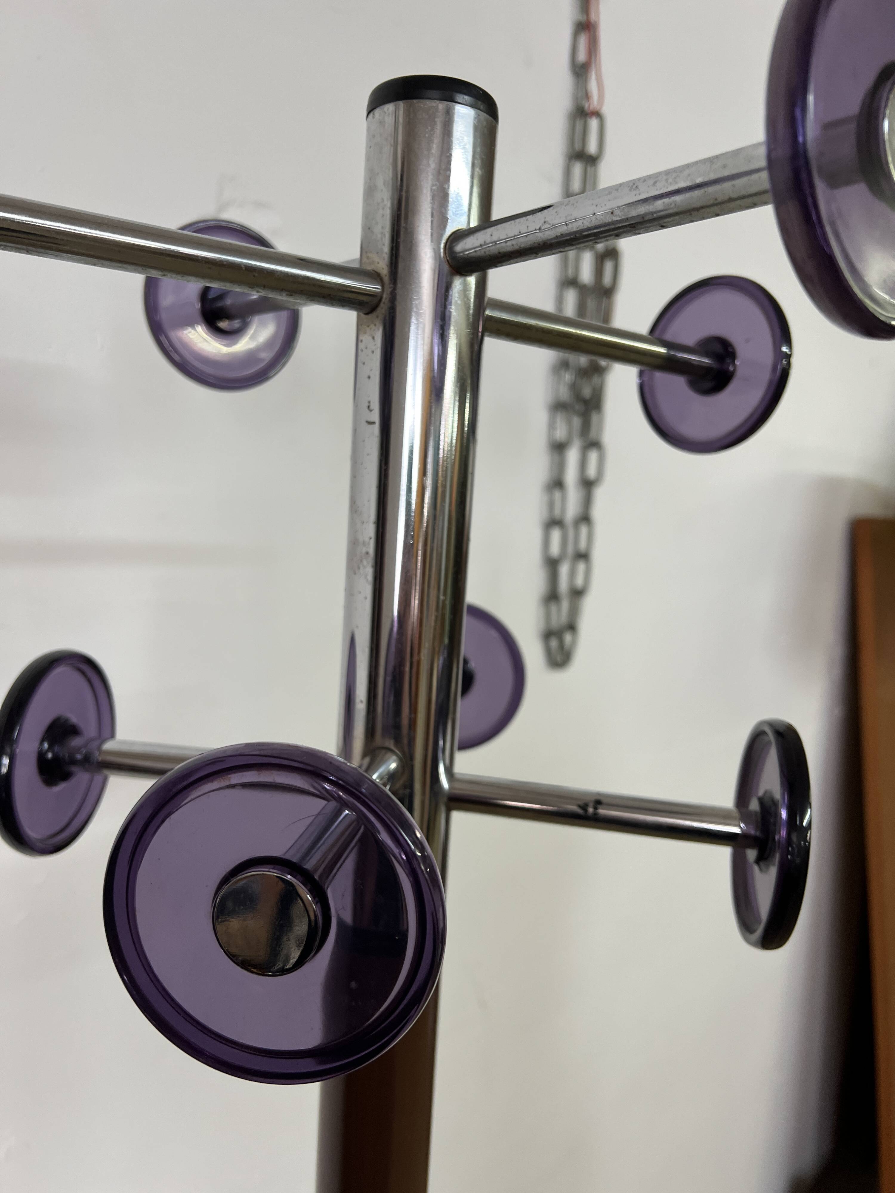 Industrial coat rack in chrome metal