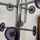 Industrial coat rack in chrome metal