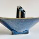 Vase céramique bleue vintage