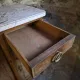 Antique Louis XVI style buffet in burr elm with marble top, late 19th century.