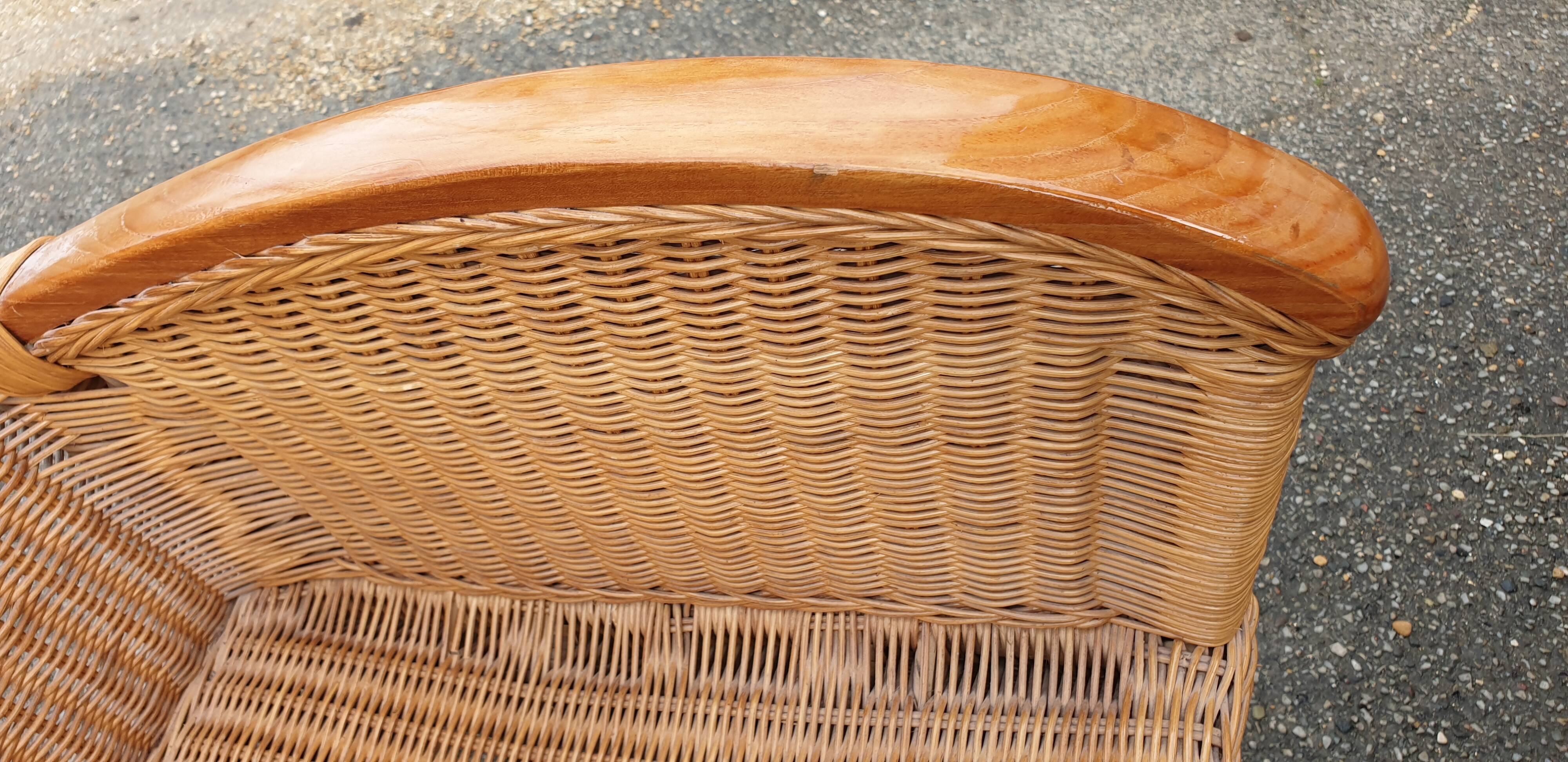 Rattan and bamboo armchair