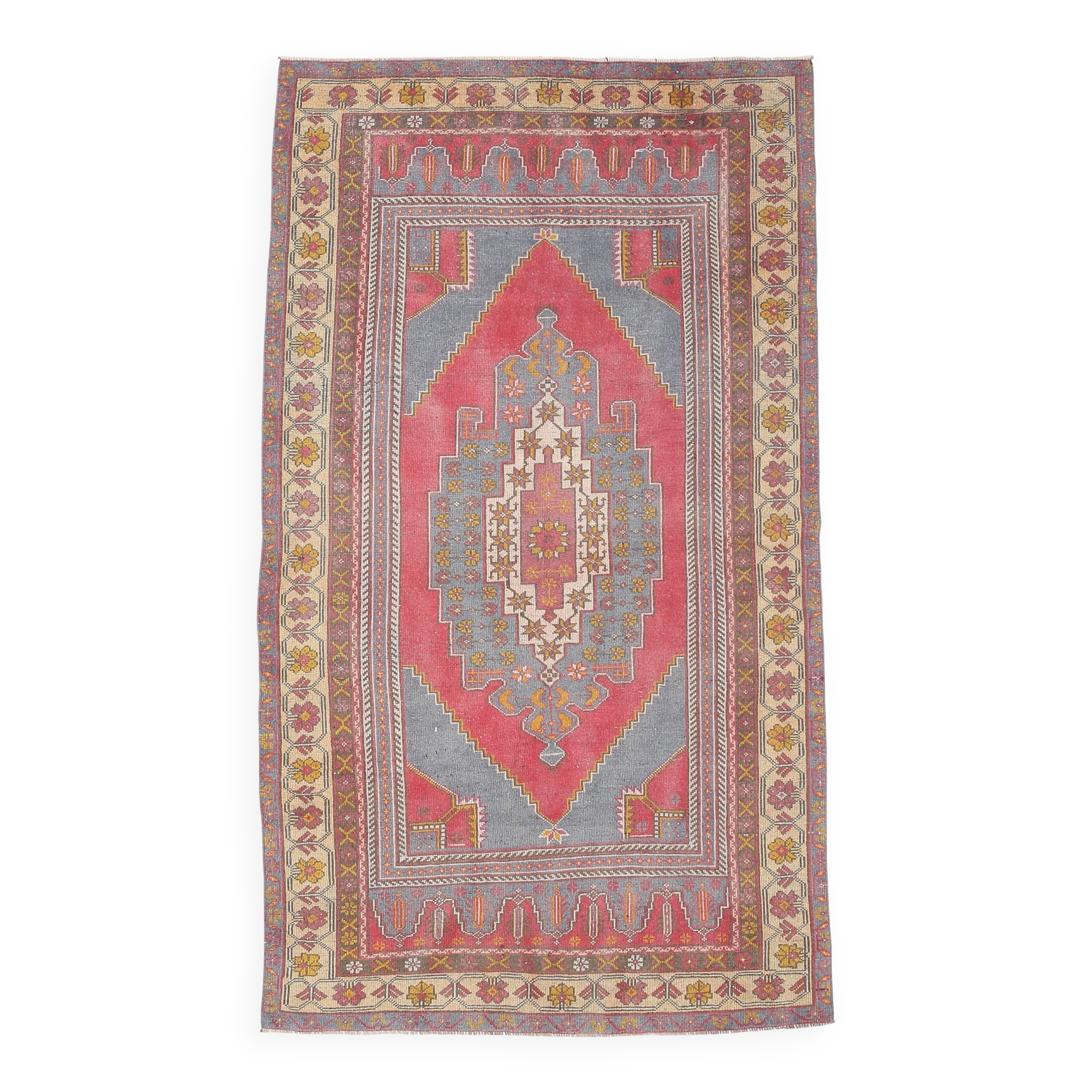 5x8 Red & Blue Oriental Tribal Turkish Rug, 144x245Cm