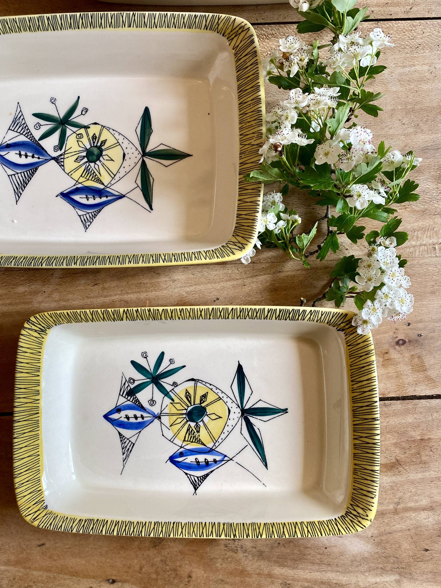 Set of 3 vintage serving dishes from the Flamingo series by Stavangerflint