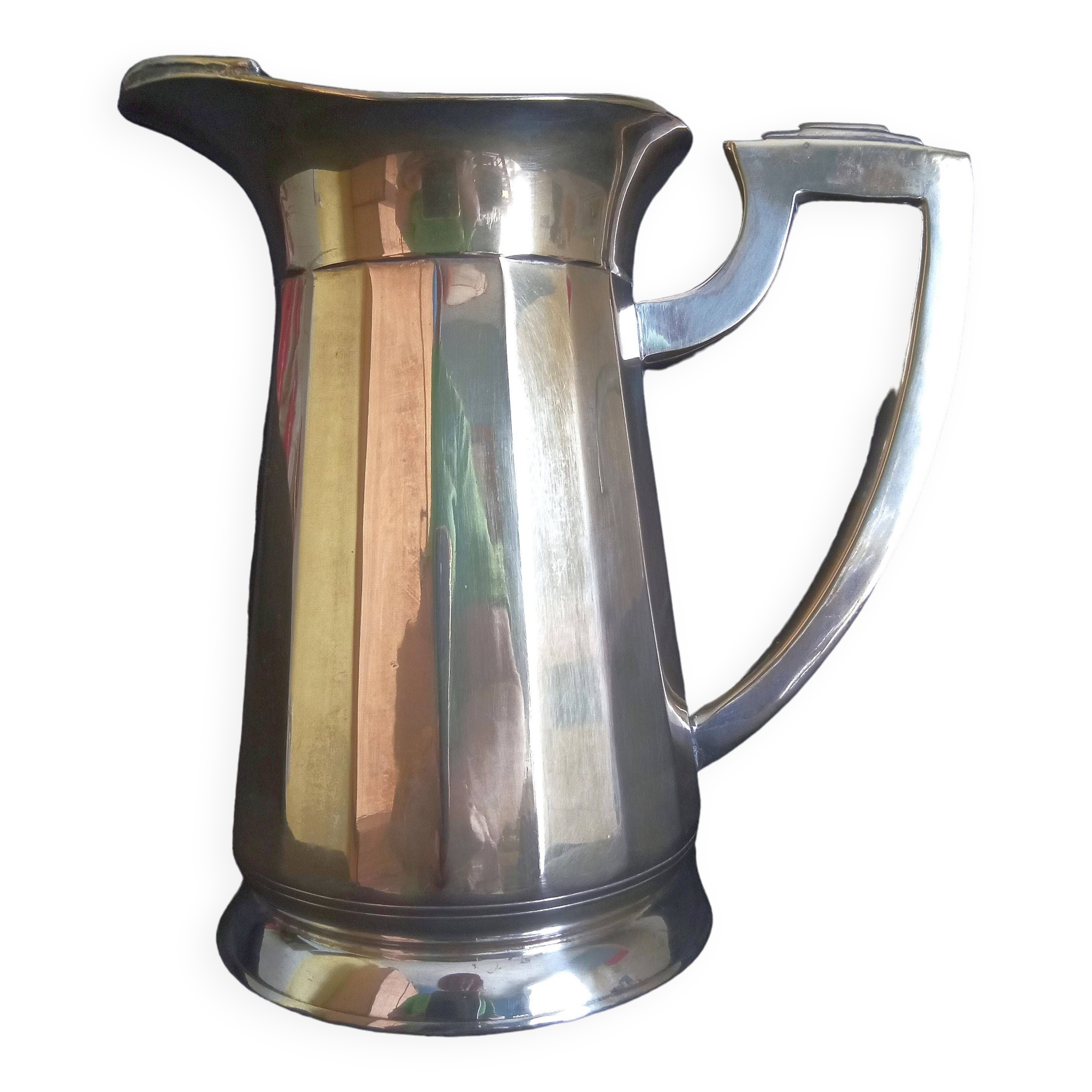 Art Deco water carafe in silver metal