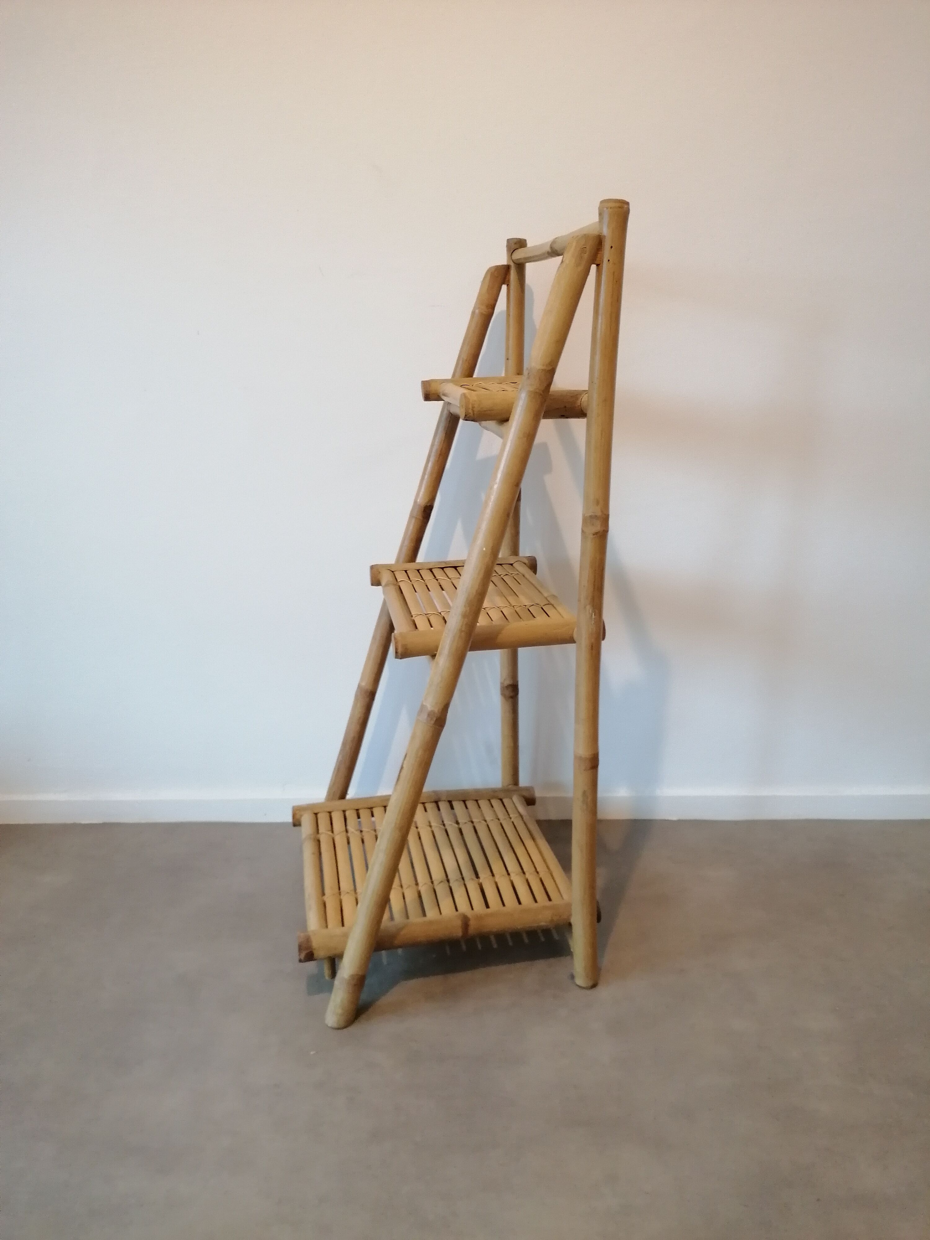 Bamboo Shelf -3 Tablets - foldable - Vintage 80s