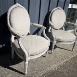 Pair of Louis XVI style armchairs