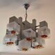 Vintage 9-light Scoliari chandelier for Mazzega, 1960s-70s