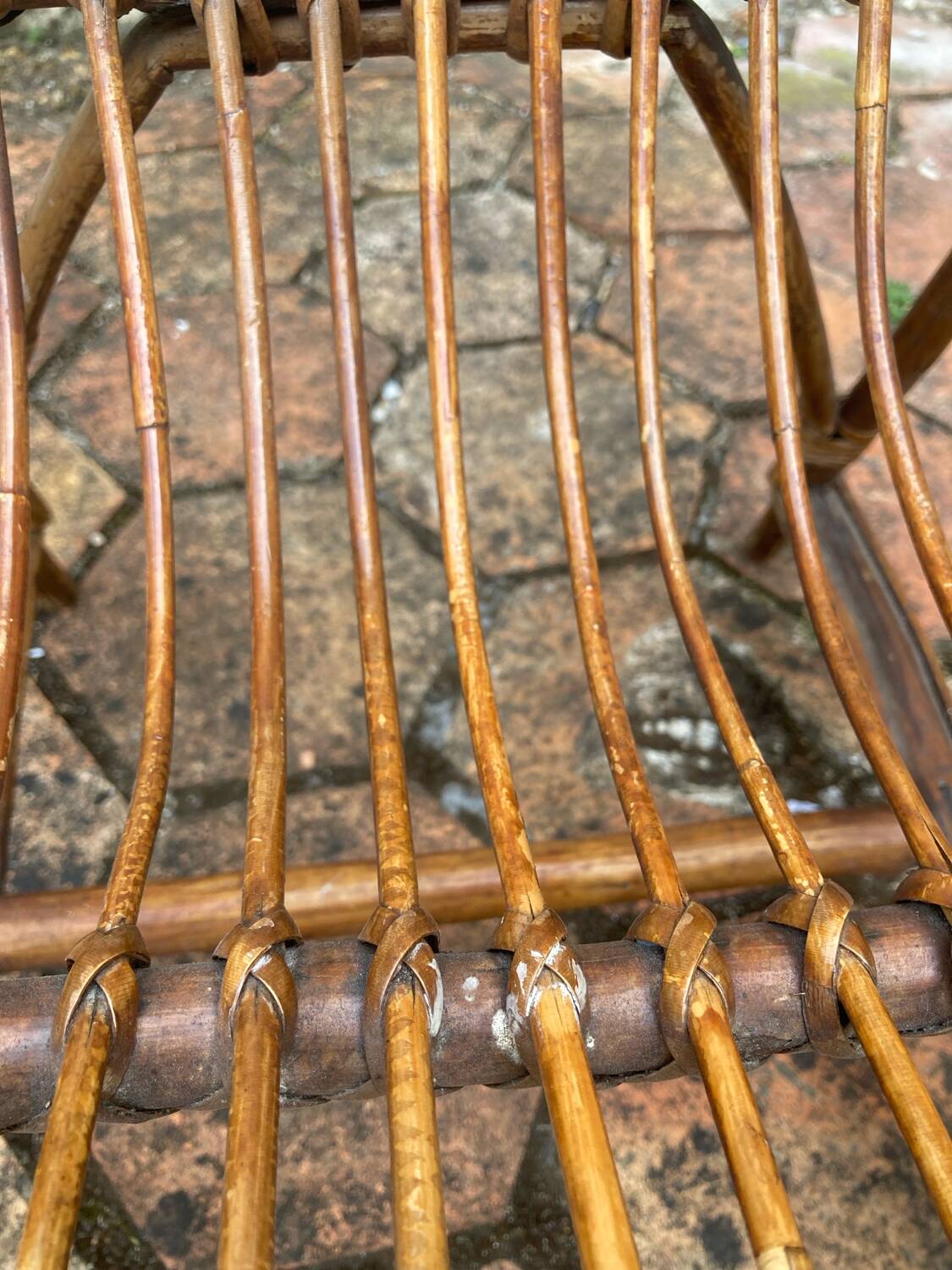 Vintage rattan children's armchair