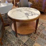 Art deco pedestal table, marble top