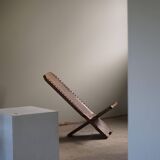 Hand-carved rustic African tribal folding chair, Wabi Sabi, 1970s