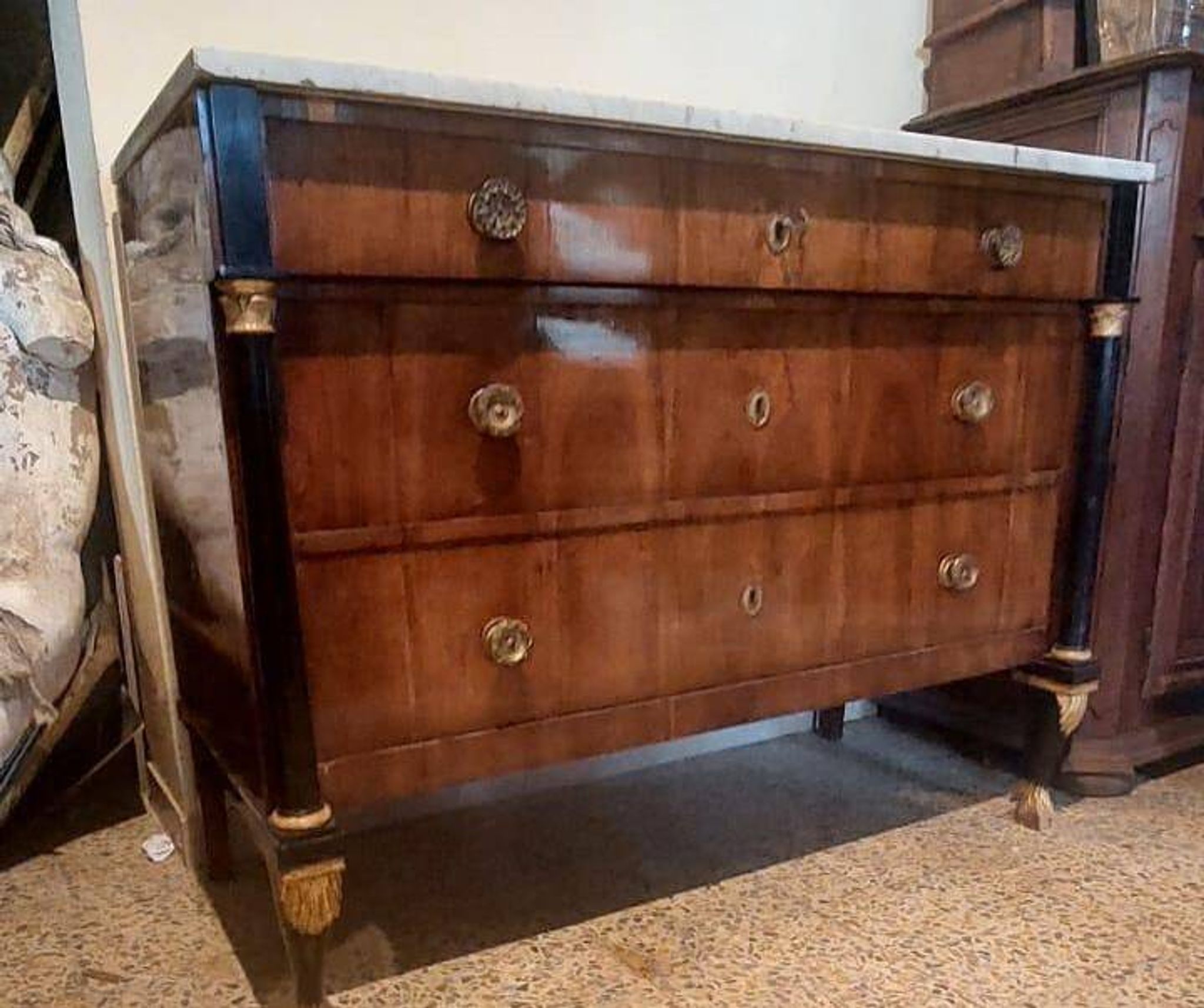 Empire chest of drawers with mirror - Italy, early 19th century (Lucca)