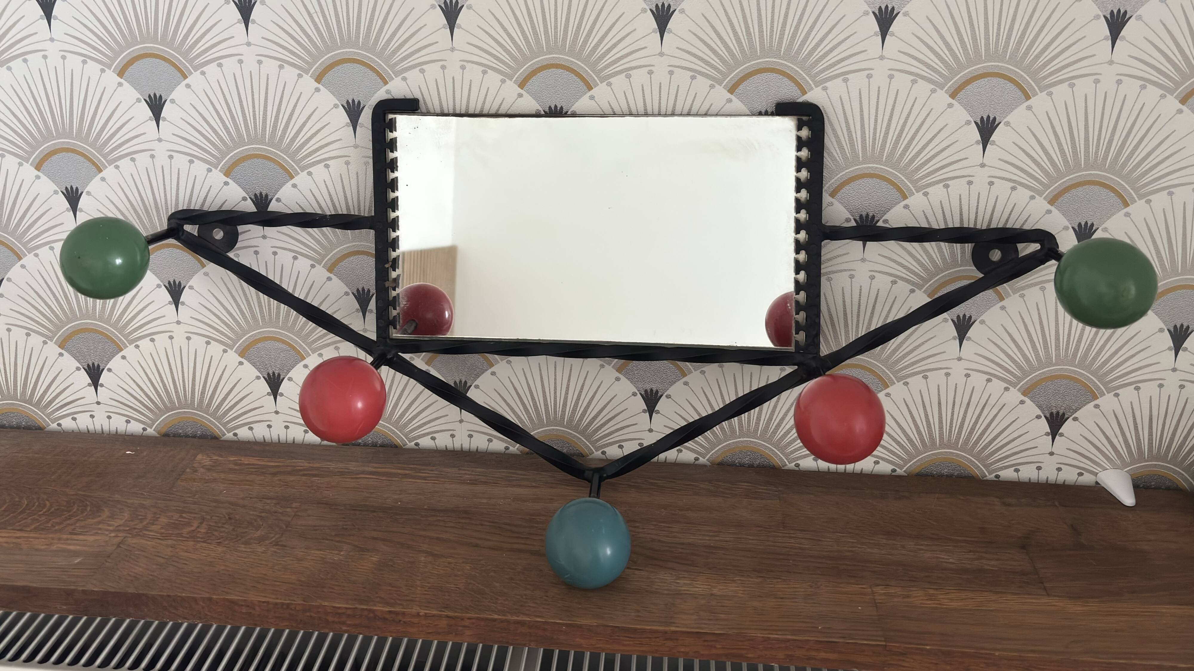 Vintage wrought iron coat rack