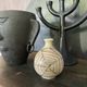 Vase ball ceramic vintage spider pattern signed mid century