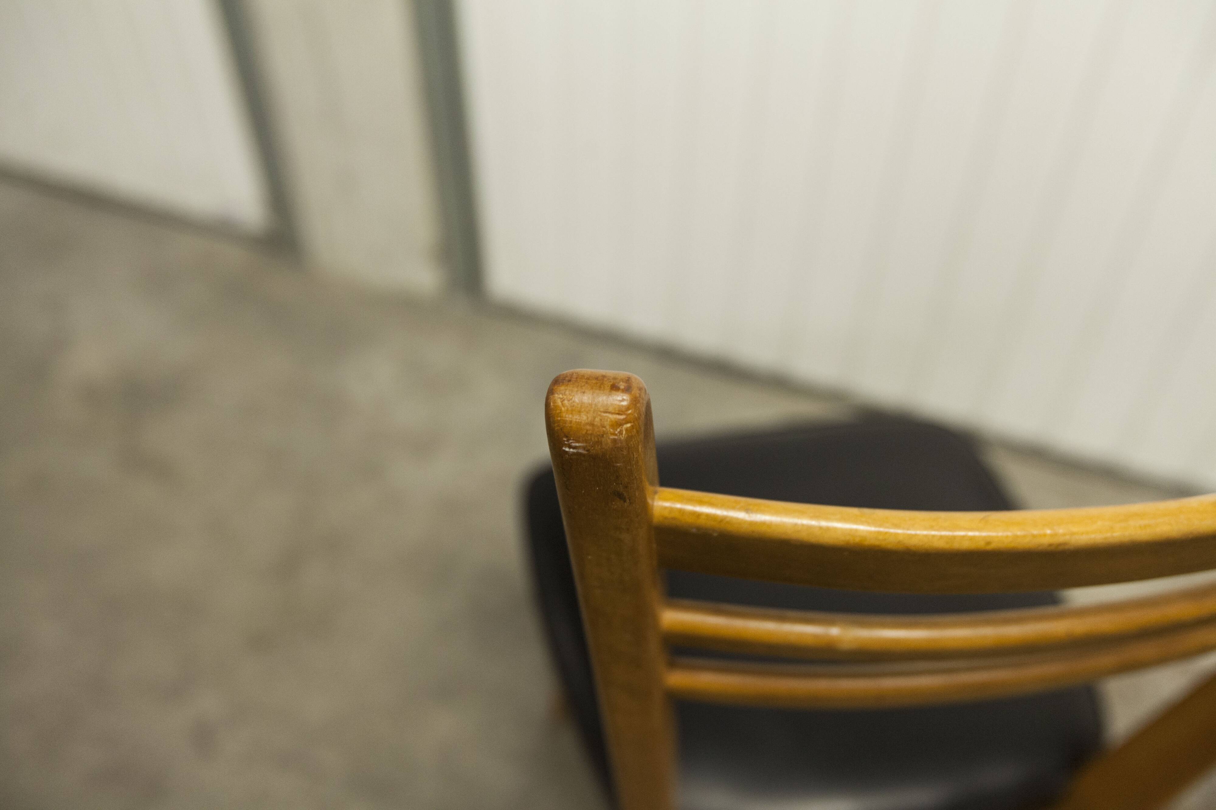 Pair of Scandinavian 1960 beech chairs