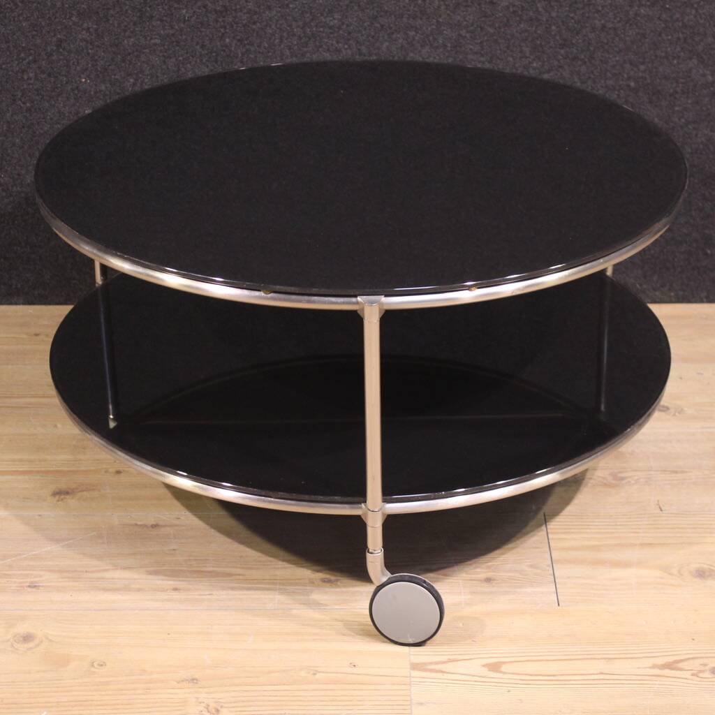 1980s coffee table on casters