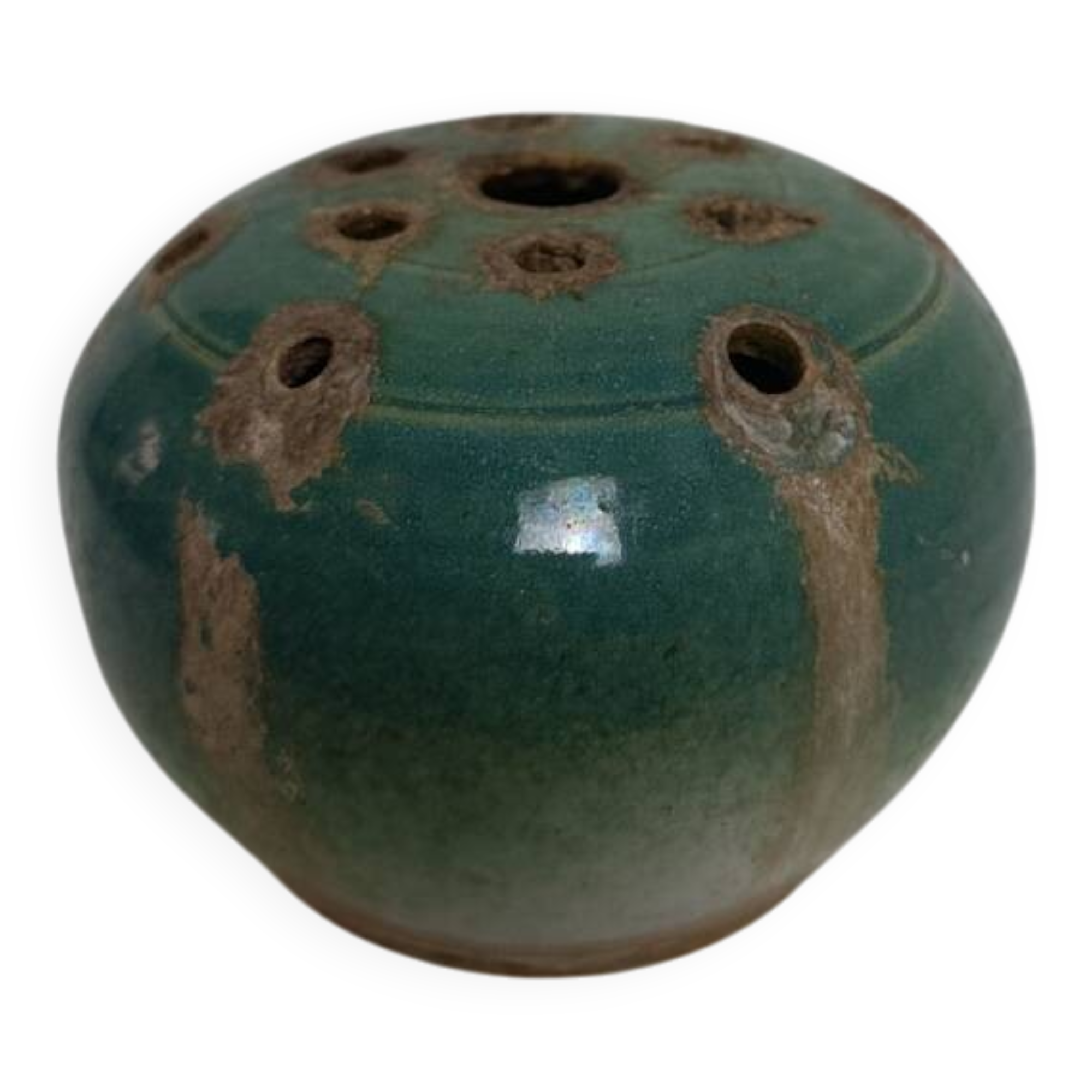 Handcrafted glazed stoneware flower vase