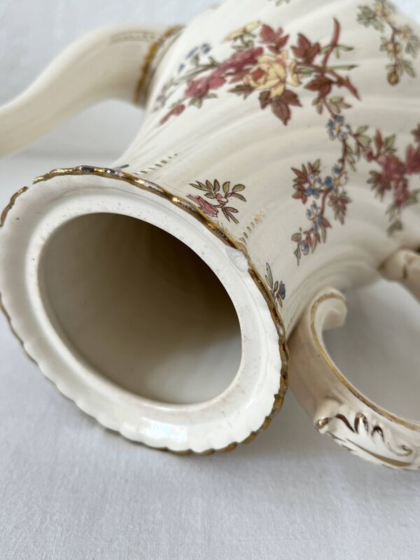 Cafetière verseuse en terre de fer Louis XV Sarreguemines