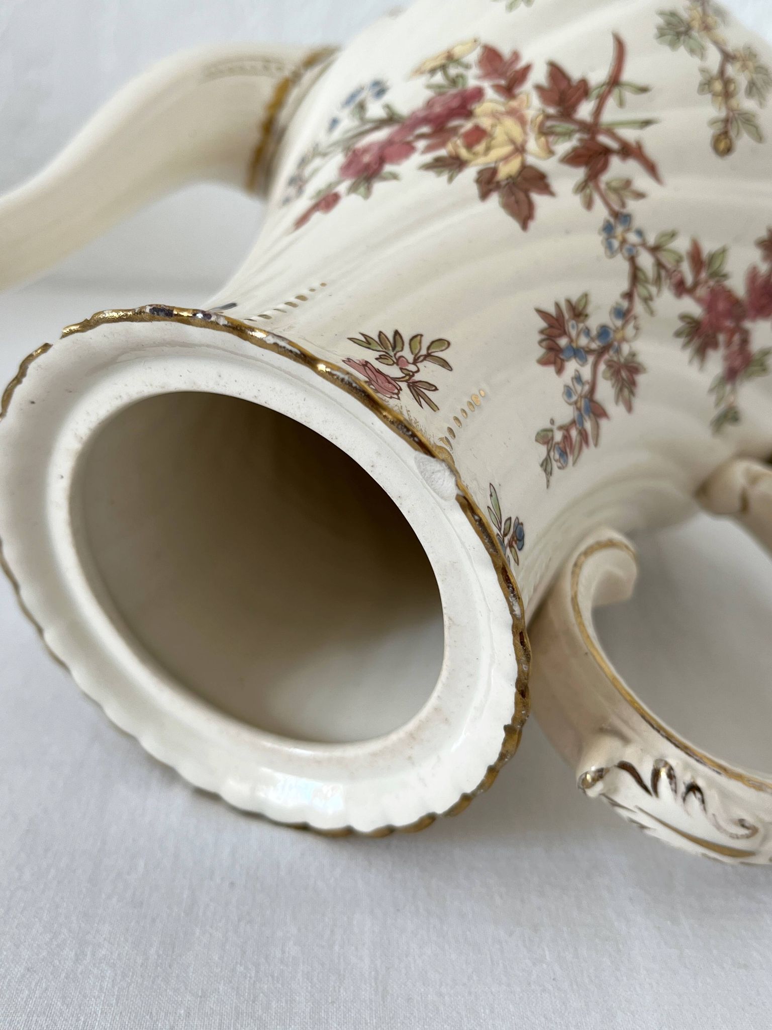 Louis XV style ironstone coffee pot from Sarreguemines