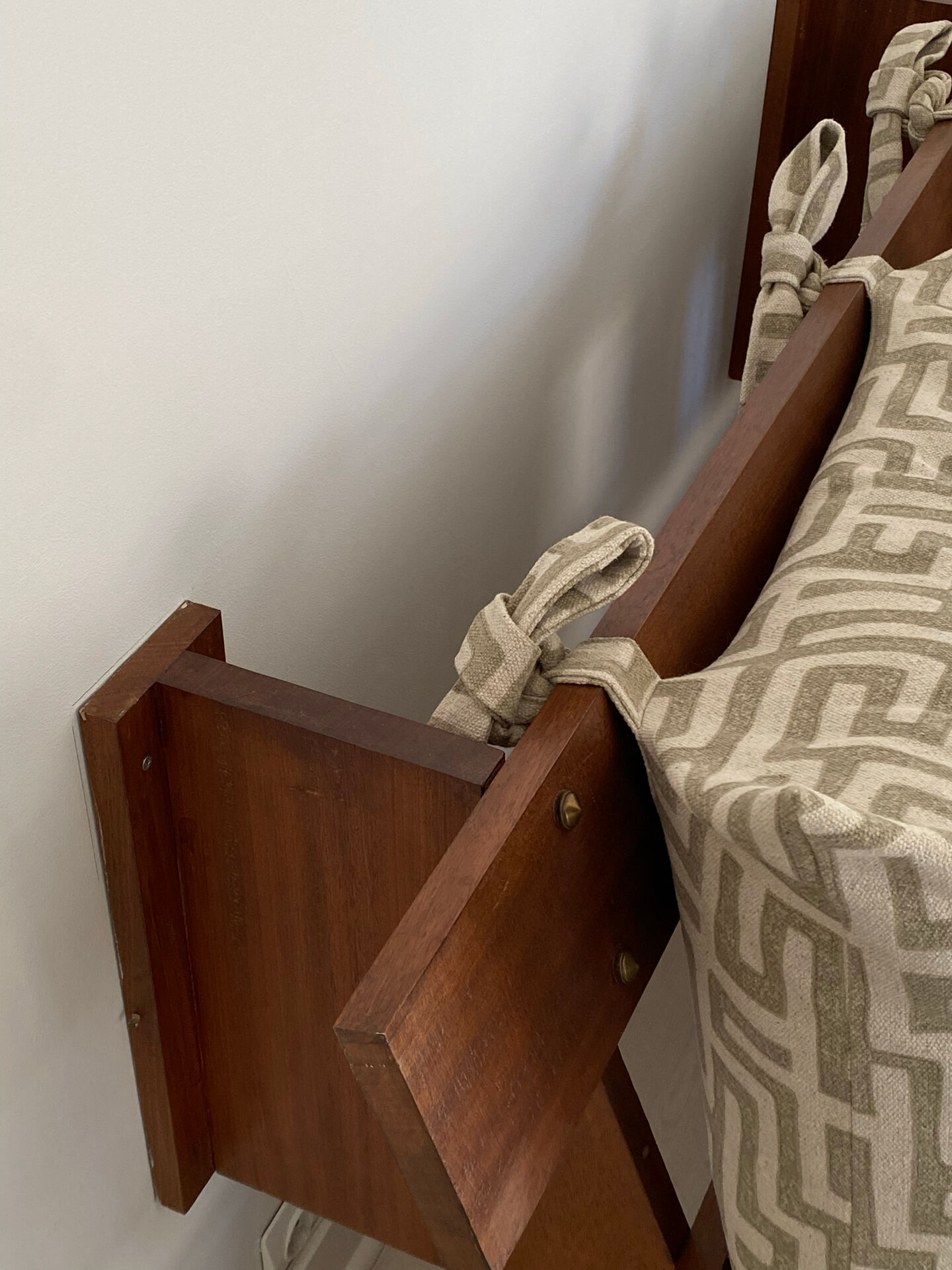 1970s wooden wall bench