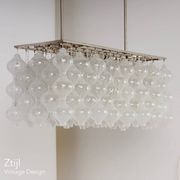 Lampe suspendue Tulipan avec 162 éléments en verre, Autriche années 1960 | Objet unique