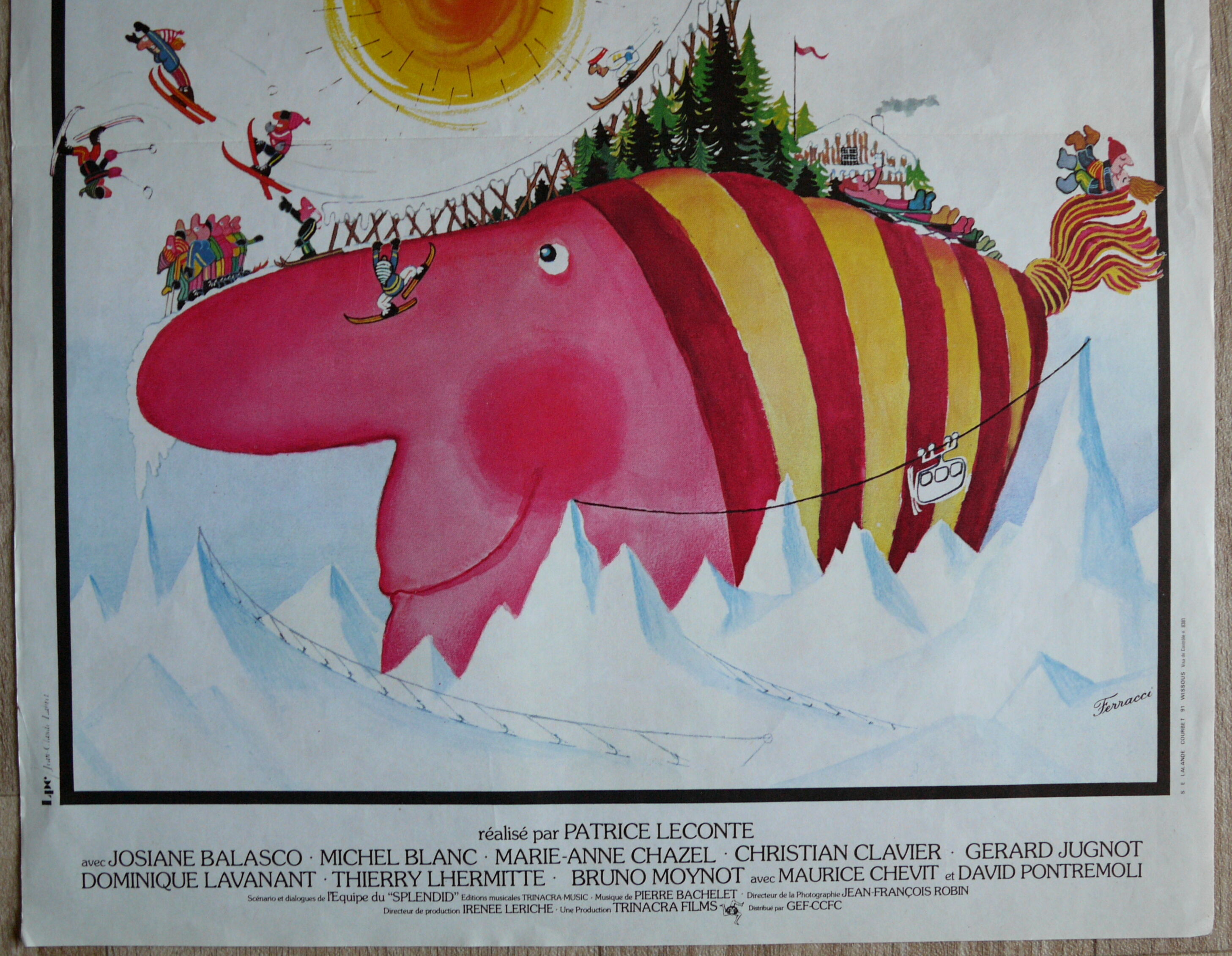 Affiche cinéma originale "Les bronzés font du ski" Patrice Leconte