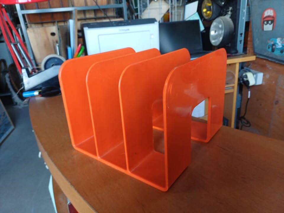 Vintage orange vinyl record storage unit by Sven Eric Juhlin for Gustavberg