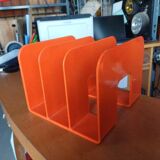 Vintage orange vinyl record storage unit by Sven Eric Juhlin for Gustavberg