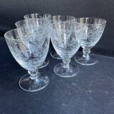 Port wine service – Blown, engraved and cut crystal – Art Deco