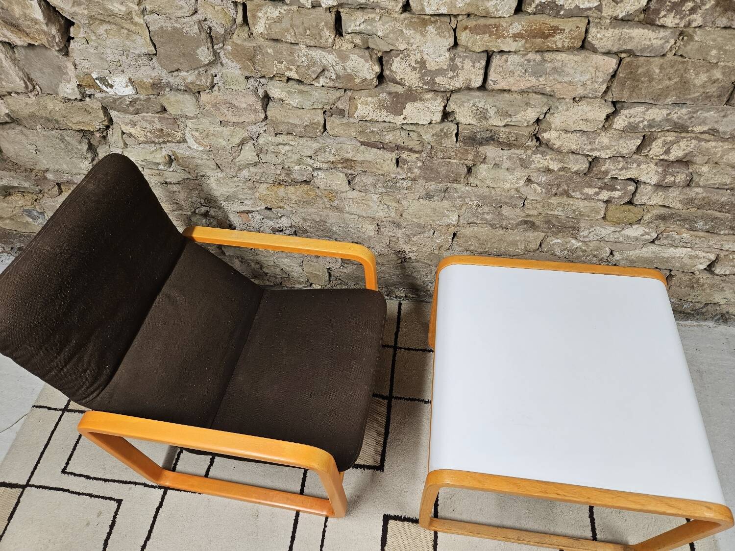 Set of Wilkhahn bentwood armchairs and tables, vintage 1980s