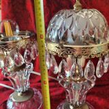 Pair of Michelotti glass lamps
