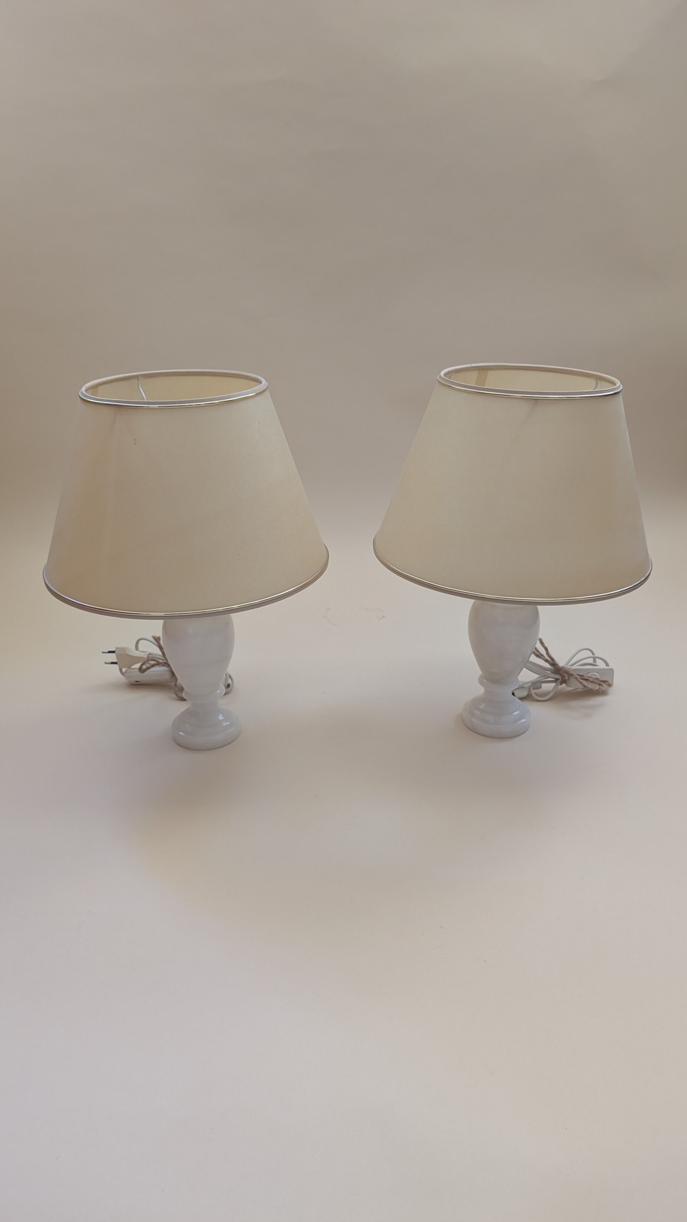 Pair of alabaster lamps