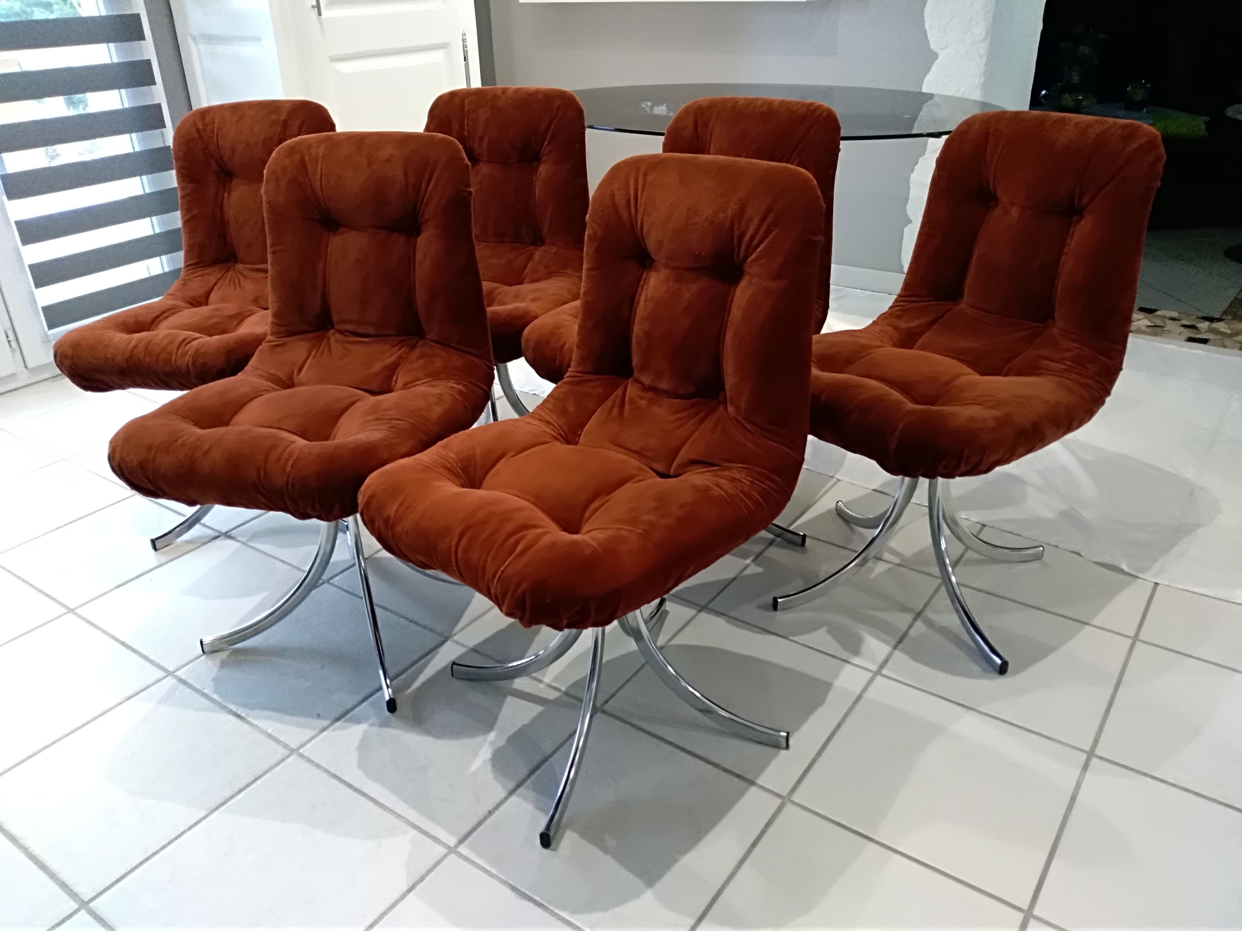 Suite of 6 chairs of italian vintage design year 1970