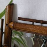 Vintage bamboo wall mirror 50's