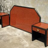 Headboard and bedside tables Pierre Vandel 1980