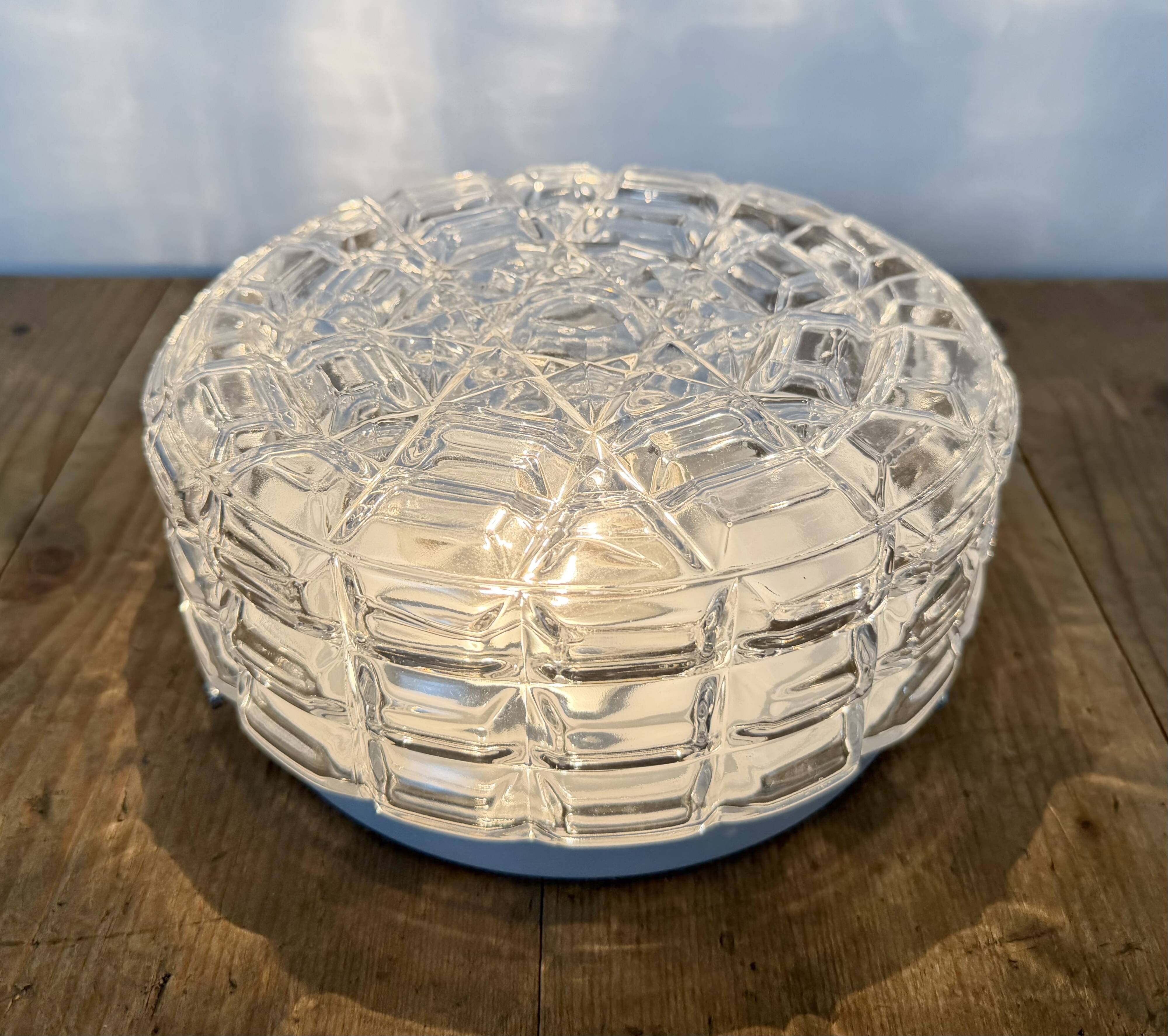Vintage Glass Wall or Ceiling Light, 1970s