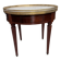 Louis XVI style bouillotte table in mahogany and white marble - Ø 60 cm