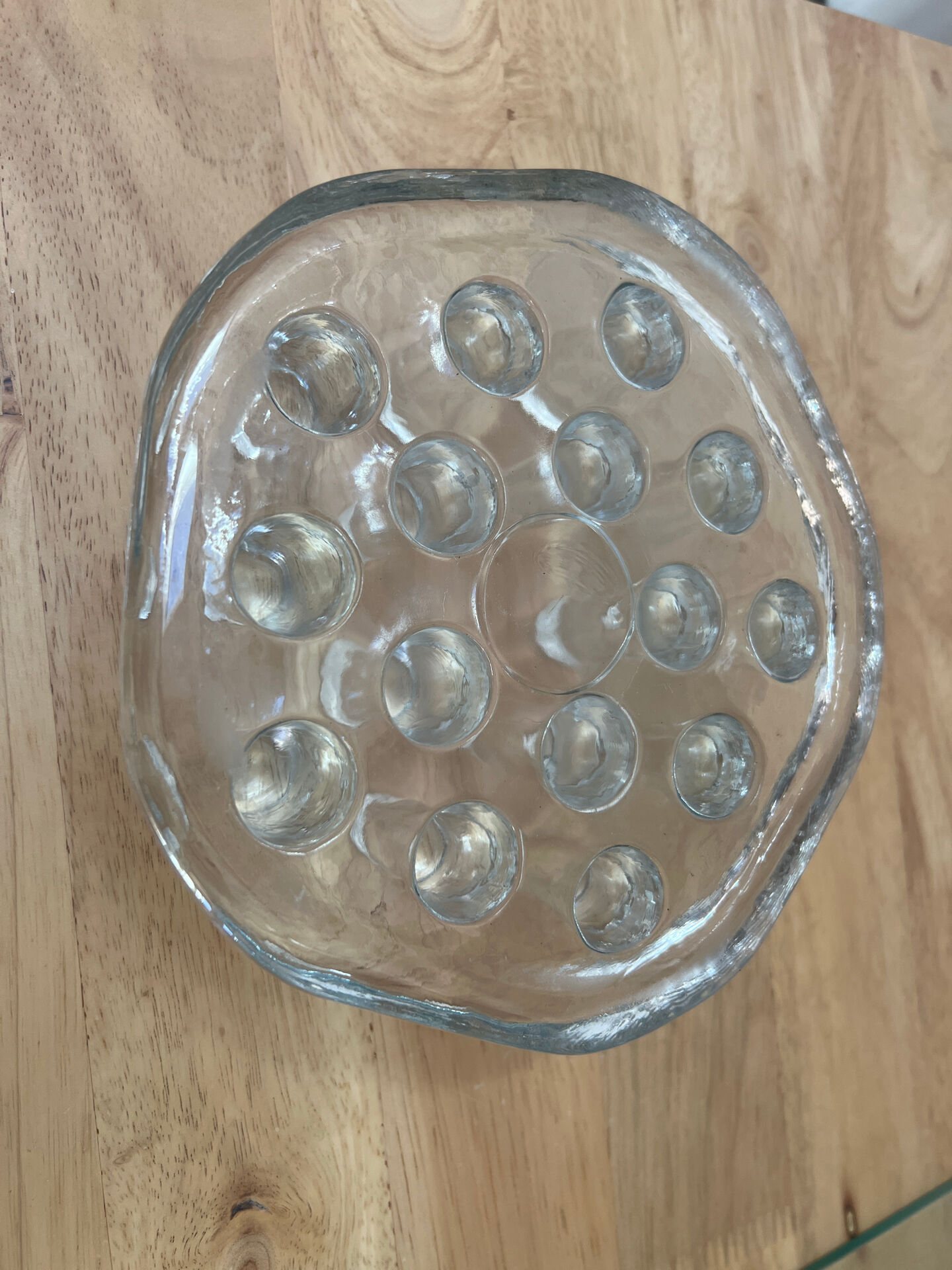 Glass tea warmer and candle holder - Georgshütte style