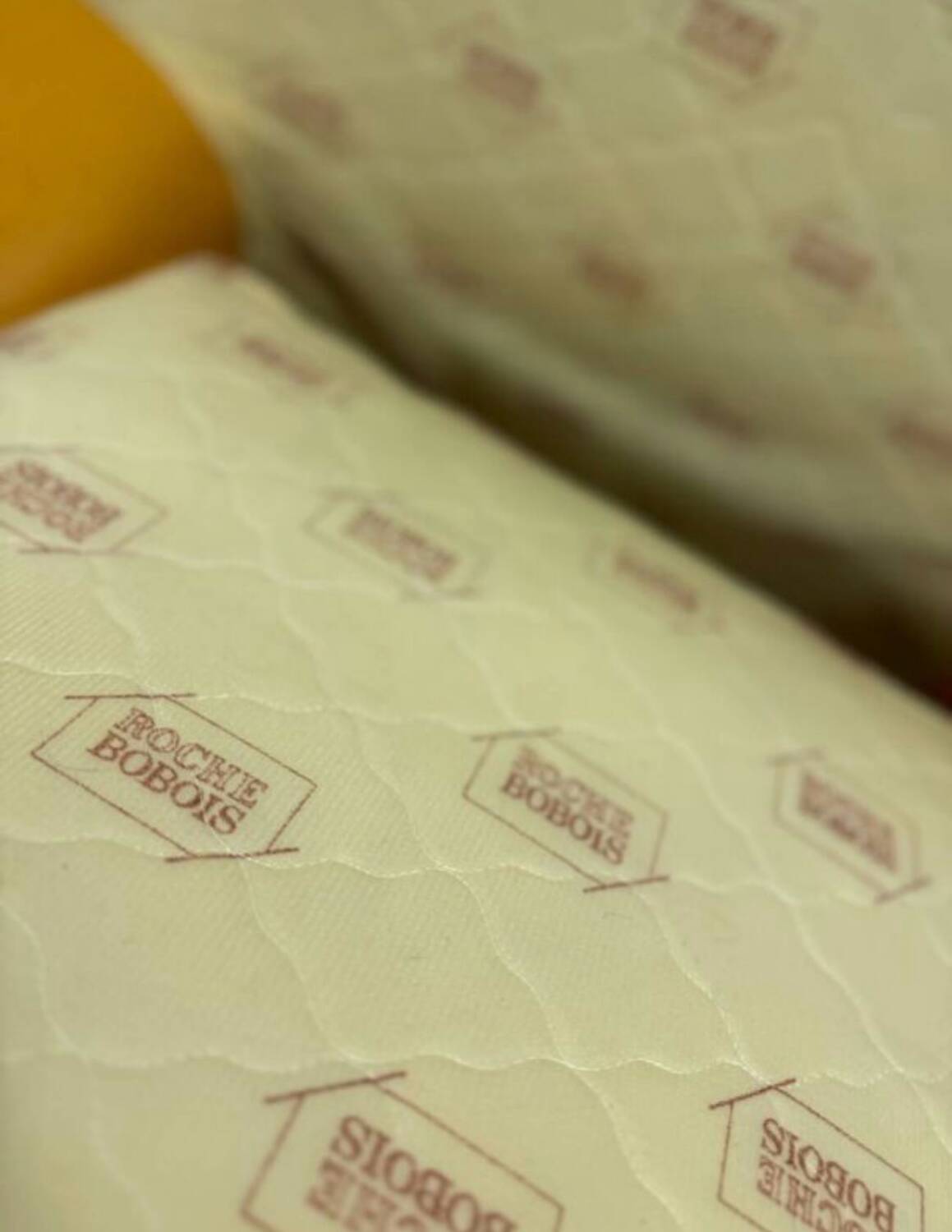 Rochebobois yellow leather armchair from the 80s/90s