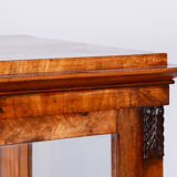 Biedermeier display cabinet, walnut, solid spruce, 1830s, czechia