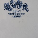 Pair of Terre de Fer plates from the Clairefontaine JS & cie earthenware factory, Chasse model
